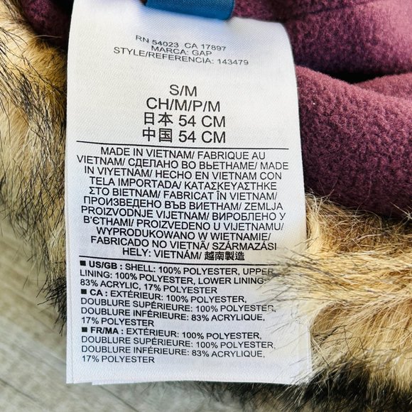 GAP faux fur trapper hat (size S/M) - Picture 6 of 8